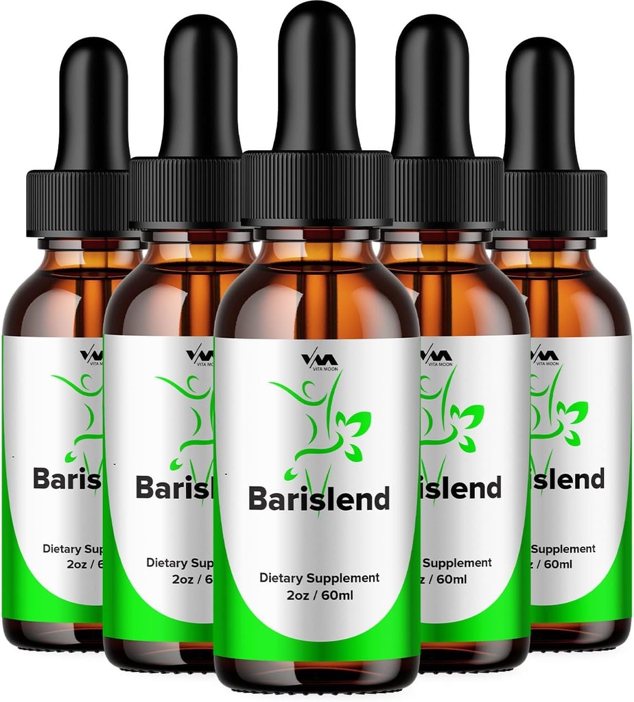 (5 Pack) Barislend Drop Healthy Vitamin Support Suplemento - Barislend Advanced Formula, Barislend 24 horas Liquid, Barislend Energy y Exámenes de Fuerza Extra, 5 meses de suministro