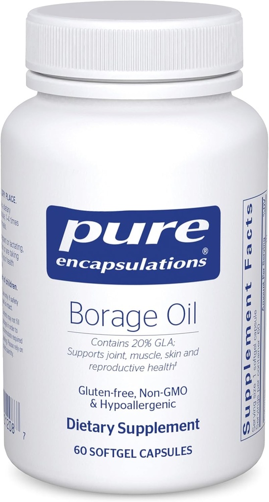 Pure Encapsulations Borage Oil ← Hypoallergenic Dietary Supplement TEN 60 Softgel Capsules