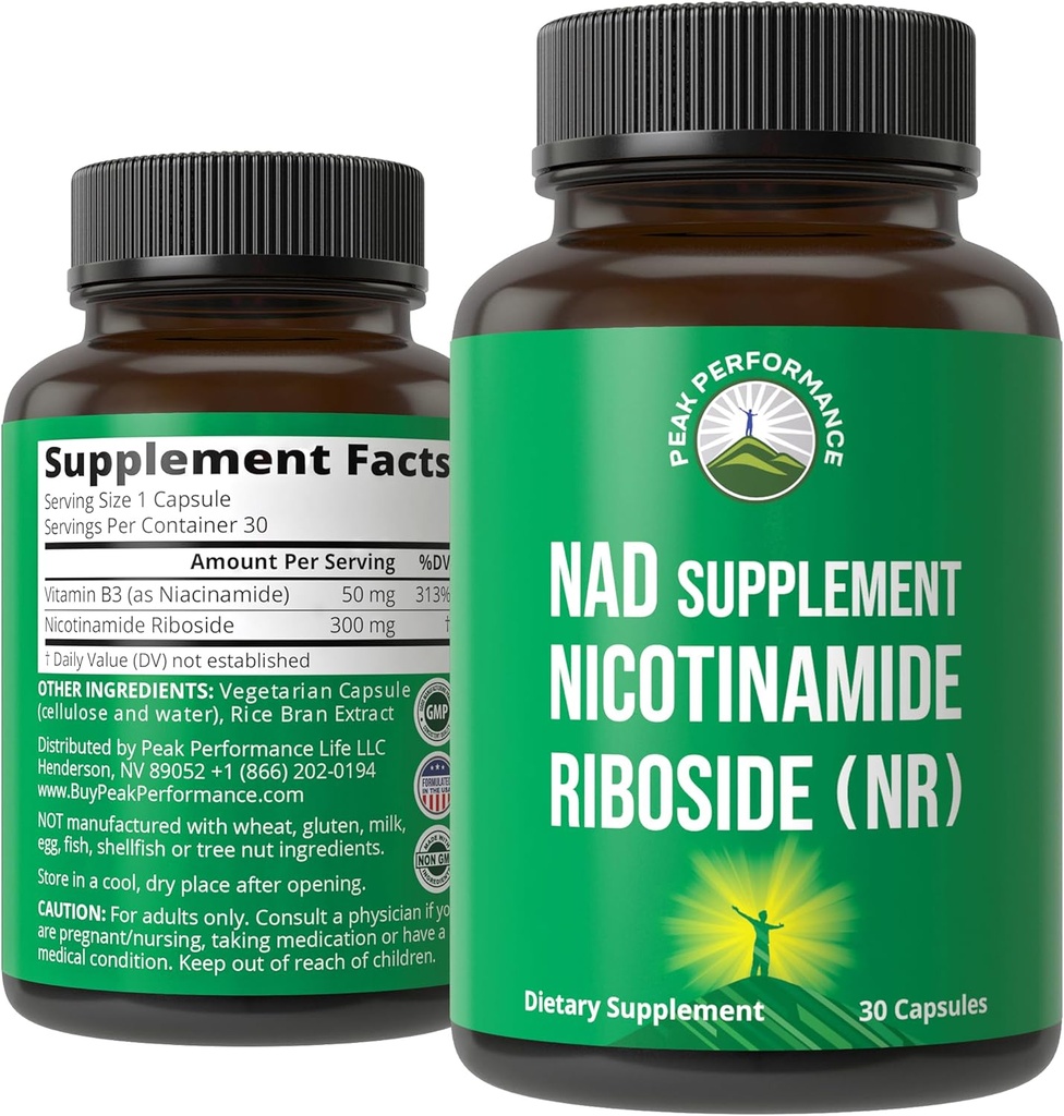 Nicotinamide Riboside NR Suplemento. NMN Alternative NAD Supplement + Niacinamide For NAD+ Levels As We Age. Third Party Tested, Non-GMO, Gluten Free, Vegan NR Vitamin Supplements For Women And Men
