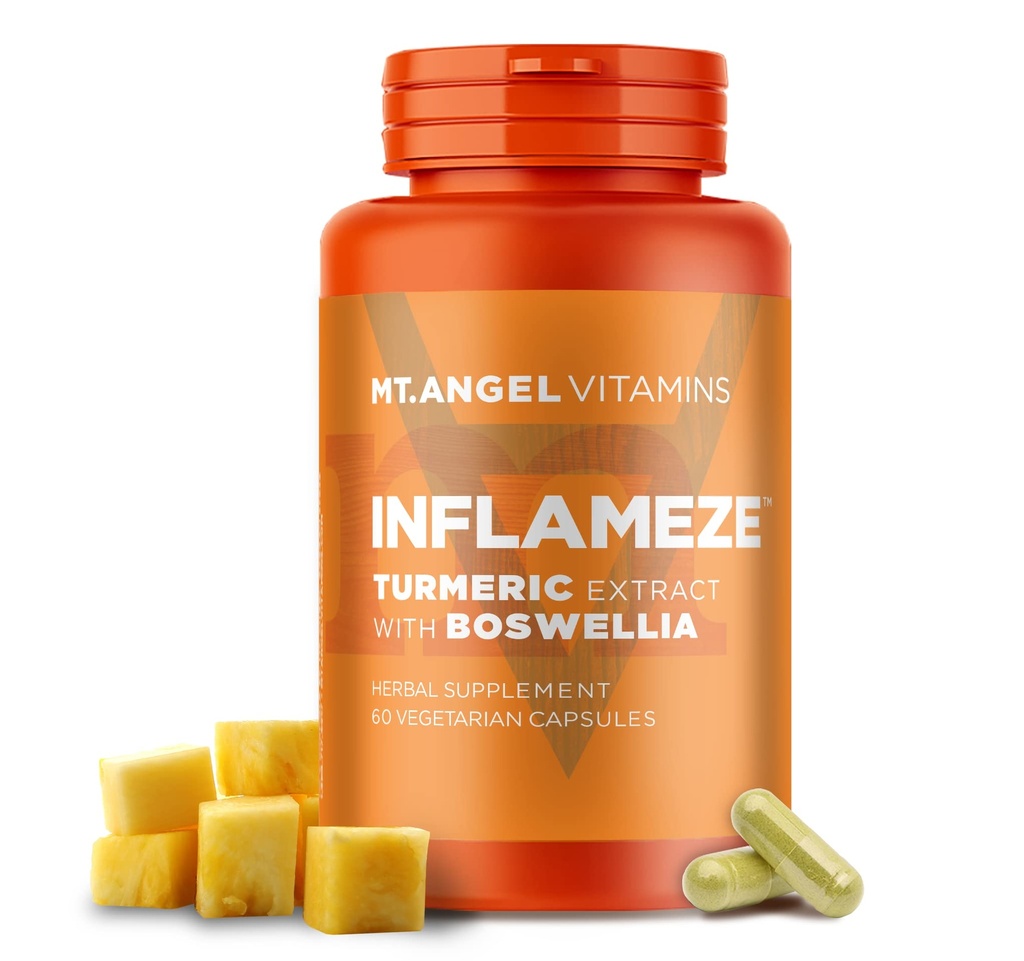 Mt. Angel Vitamins - InFlamEze, Boswellia, Curcumin, Quercetin, Bromelain (60 Vegetarian Capsules)