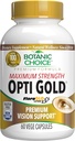 Botanic Choice Maximum Strength Opti Gold Vision Eye Health Support Supplement for Overall Eyesight Health for Men & Women - Taurine, Vitamin A, Lutein, Bilberry, Alpha Lipoic Acid (60 Capsules)