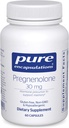 Encapsulaciones puras Pregnenolona - 30 mg - Soporte hormonal - Memory Support &amp; Brain Supplement - Gluten Free &amp; Vegan - 60 cápsulas