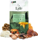 LYFE Organic Instant Mushroom Coffee – Lion’s Mane, Chaga, Cordyceps, Turquía Tail  USA Grown Adaptogenic Mushrooms for Better Energy, Focus, Gut Health, Immunity – 40 Servings