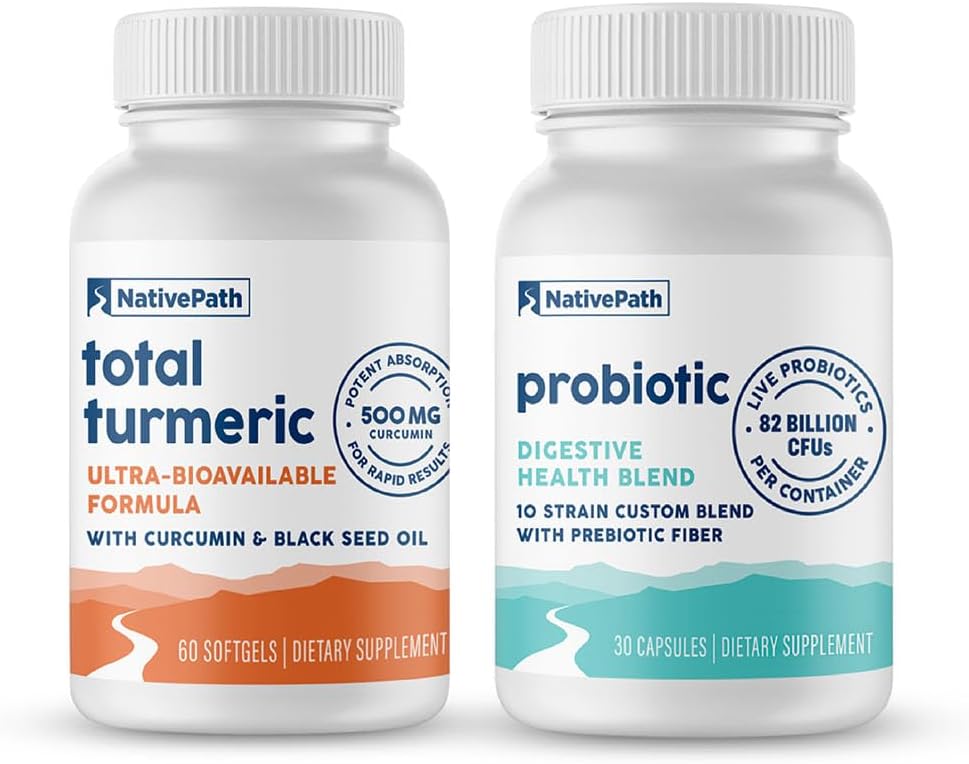 NativePath Take Together Bundle, Probiotic and Turmeric 30 Servings