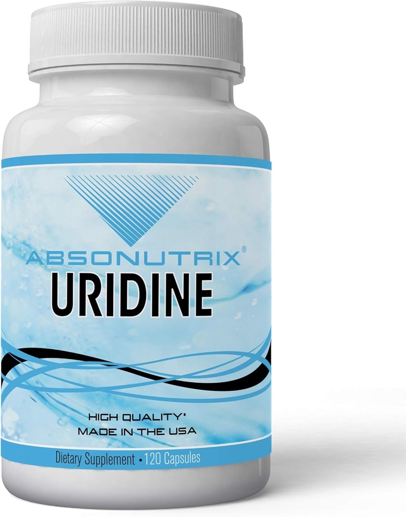 Absonutrix Uridine Monophosphate (Choline Enhancer) 500mg per Capsule - 120 Vegetable Capsules Memory Made in USA