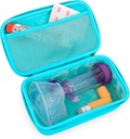 CASEMATIX Asma Inhaler Case For Travel Fits Asthma Inhaler Spacer With Mask Attached, Inhaler Holder and Additional Accessories Usado con Spacer For Inhaler, Incluye Turquoise Asthma Case Only