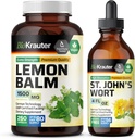 BIO KRAUTER Lemon Balm 250 Capsules &amp; St. John’s Wort Tincture 4 Fl. Oz.