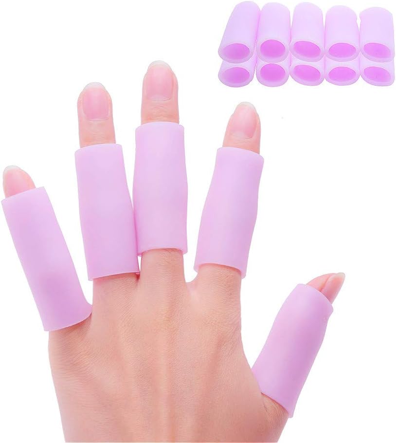 Povihome 10 Pack Finger Sleeve Protector de tumb de silicona para artritis Baloncesto Mallet Finger Trigger Finger Corn Blister