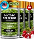 Suplemento Dihidroberine - Suplemento Dehydro Berberine - Suplemento Super Berberine con canela de Ceylán &amp; Acido Lipoico R Alpha &amp; Apigenina - Hidroberina 480 caps (4 Packs)