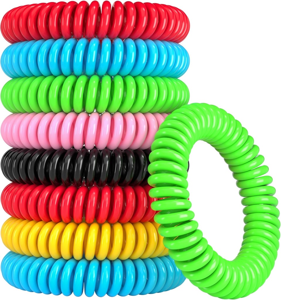 12 Pack Pulseras Mosquito, Pulseras Mosquito al aire libre para adultos y niños, Bandas impermeables de DEET