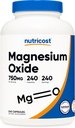 Nutricost Magnesium Oxide 750mg, 240 Capsules - 420mg de Magnesio, No GMO, Gluten Free