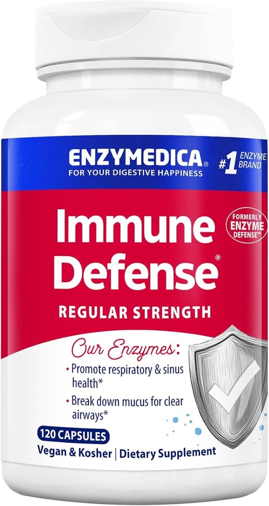 Enzymedica, Immune Defense, Regular Strength, Proteolytic Enzymes for Immune Support, 120 Count