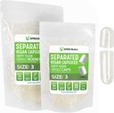 XPRS Nutra Vegan Tamaño 3 cápsulas separadas- 100 cápsulas de vacío Premium de cuenta separadas en bolsas - cápsulas vacías - píldoras para relleno de suplementos de bricolaje