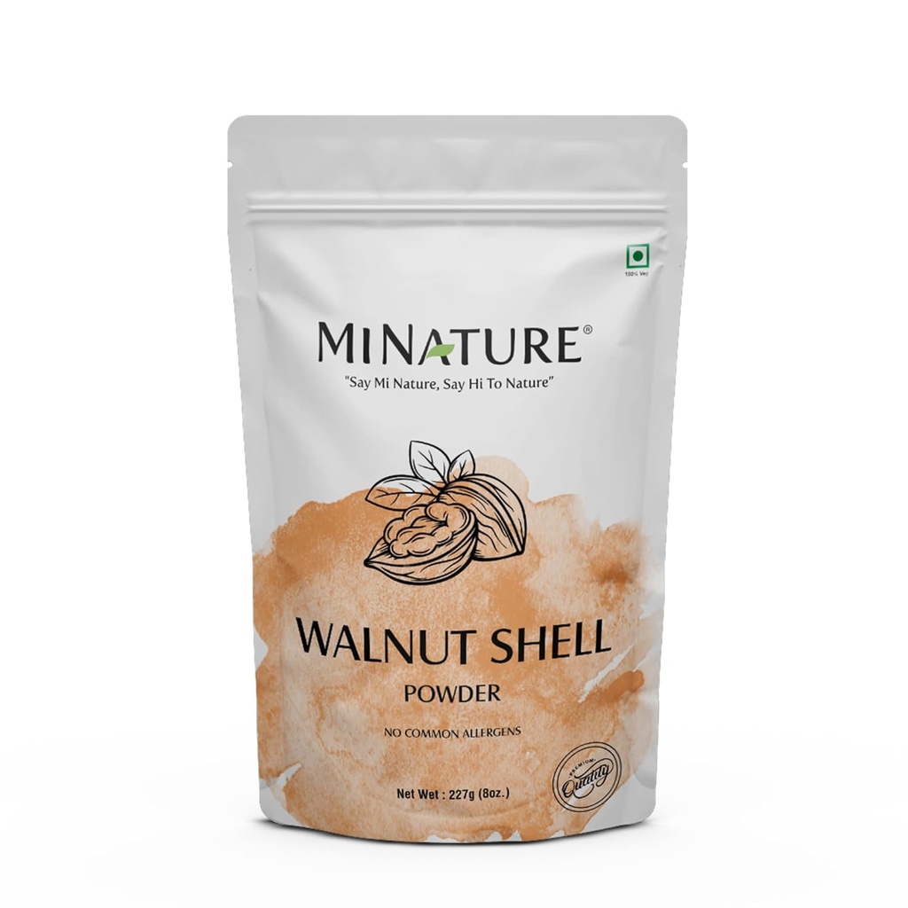 Natural Walnut Shell Powder with Resealable Zip Lock Pack, No Silica and Any Artificial Additives for Homemade Natural Scrub 227g, 1/2lbs, 8oz(paquete puede variar)