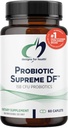 Diseños para Salud Probiótico Supremo DF - 15 Billones CFU Probiótico libre de lácteos con Acidophilus + Bifidobacterium Longum, GI + Soporte Inmuno Suplemento o Adultos, Hombres + Mujeres (60 Caplets)