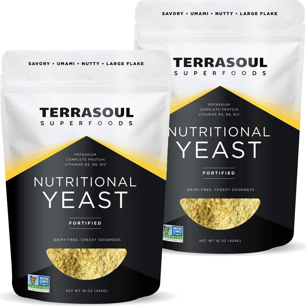 Superalimentos Terrasoul Premium Flakes de Levadura Nutricional, 2 Lbs (Pack of 2), Fortified, Savory Superfood for Vegan Cheese, Seasoning, and Plant-Based Protein Boost