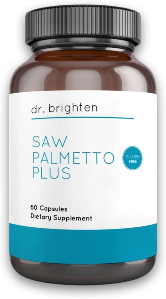 Dr. Brighten Saw Palmetto Plus - Natural Dietary Supplement for Women - PCOS Support to Prevent Hair Loss Acne Oily Skin