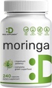 Moringa Capsules 9.000mg Herbal Equivalente, 240 cápsulas – 4 meses de suministro – Máximo Potency Pura Moringa Leaf Extracto – Suplemento completo de Superalimentos Verdes para Energía, Esquí &amp; Immune Health Support