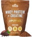 B.rad Superfuel - Grass Fed Whey Protein Isolate Boosted with Creatine ← Farm-Fresh, Easy-to-Digest, Clean Ingredients ← 2 Libras Silencio 100% USA Fuente ← Cocoa Bean (Chocolate)