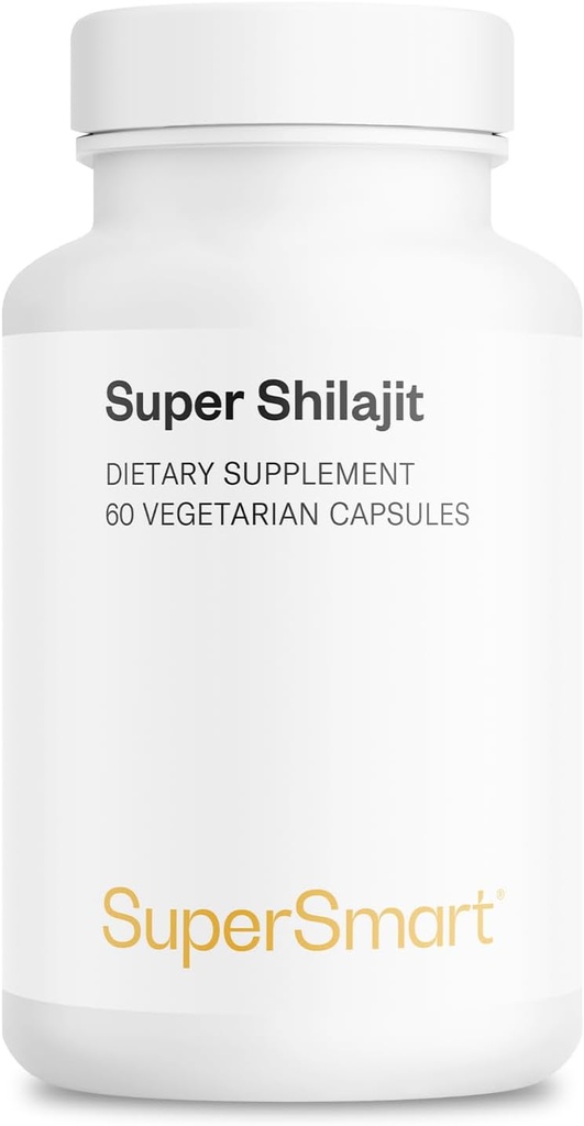 Supersmart - Super Shilajit 500mg por día (High Potency) - PrimaVie Shilajit Suplemento - Himalayan, Purified &amp; Organic Shilajit ← Non-GMO & Gluten Free - 60 cápsulas vegetarianas