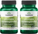 Swanson Ultimate Ashwagandha KSM-66 - Suplemento herbal Apoyo a los niveles de estrés saludable " Relajación - Fórmula natural para promover una mentalidad calmada " - (60 cápsulas vegetarianas, 250 mg cada uno) (2 paquete)
