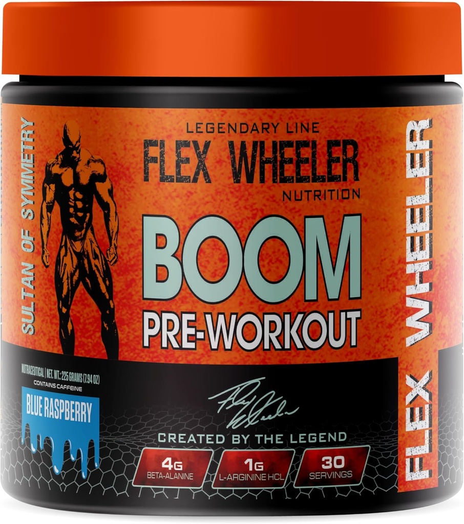 Boom Pre Workout ← 225g (30 Serving, Blue Raspberry)