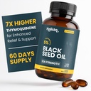 Holistiq Black Seed Oil Organic Cold Pressed Capsules ← 5% Thymoquinone ← Vegan ← Nigella Sativa Black Cumin Seed Oil, Omega 3 6 9 Adult Immunity Support - 120 Softgels, 2 Months Supply