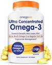 OmegaVia Ultra Concentrado Omega 3 Fish Oil Burpless, 60 Softgels, Triple Strength Omega 3 Fish Oil Supplements, 1135 mg Pure Omega3, No Fishy Burps, High EPA DHA DPA, IFOS 5-Star