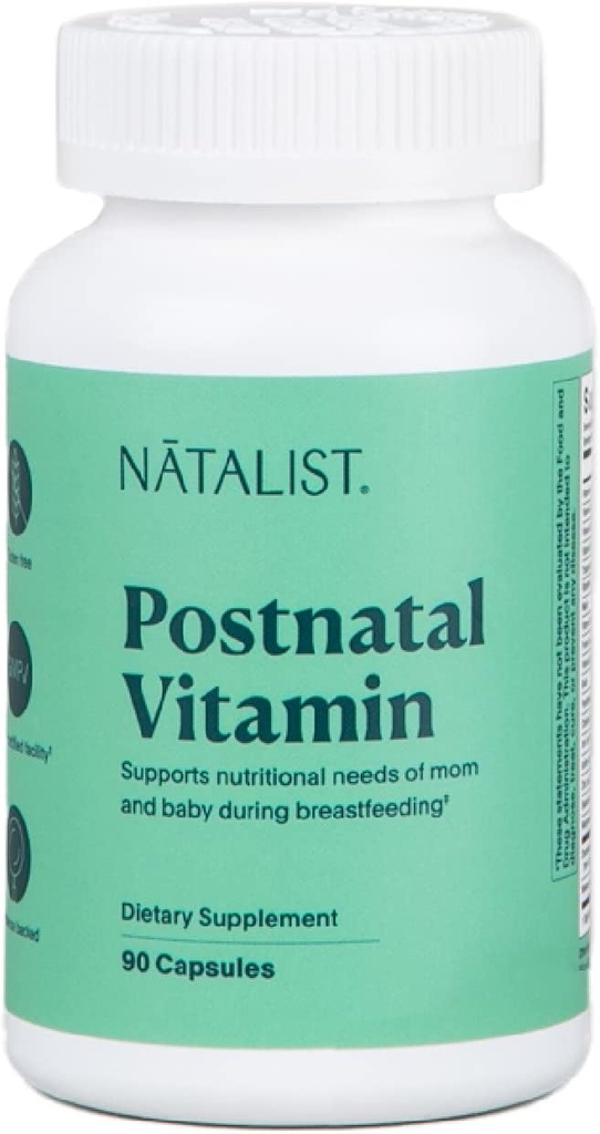 NATALISTA Postnatal Vitamina Postpartum Essentials for Women - Mom & Baby Multivitamin & Breastfeeding Nutrition, Daily Wellness Supports Energy & Early Development While Nursing - 90 Capsules