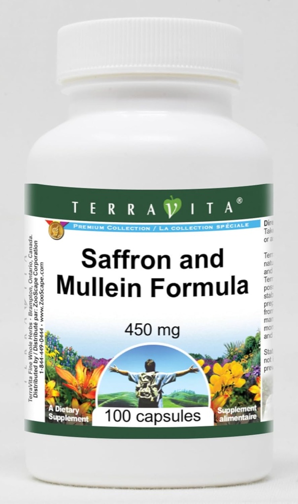 Saffron y Mullein Fórmula - 450 mg (100 cápsulas, ZIN: 513981) - 3 Pack
