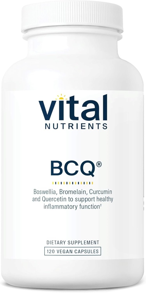 Vital Nutrients BCQ ANTE Vegan Boswellia, Bromelain, Curcumin " Quercetin Supplement ¦ Joint Support Supplement  Support Sinus " Digestive Health TEN Gluten, Dairy, Soy Free ← 120 Capsules