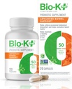Bio-K+ Advanced Bowel Support Probiotic – 50 billion CFU – Vegan, Gluten-Free, Non-GMO – apoya la salud digestiva y la regularidad – para hombres y mujeres – 20 cápsulas