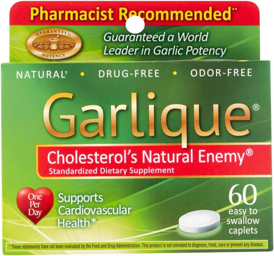 Fórmula Garlique de colesterol saludable con 5000 mcg de Allicin, 60 cápsulas de coado Enteric (Pack of 3)