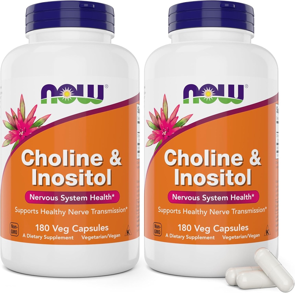 Ahora Choline " Inositol, 180 cápsulas vegetarianas (Pack of 2)