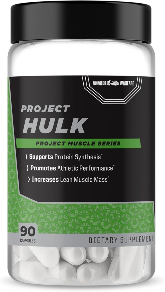 Proyecto Hulk, Fuerza, Desempeño Atlético, Sintesis Proteína, Fabricado con Botánicos (90 Capsules).*