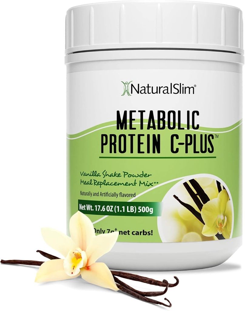 Powder de proteína naturalSlim con vitaminas y minerales Metabólico C-Plus - Reemplazo de la comida Polvo fortificado con vitamina C, Zinc &amp; Aminoácidos - Polvo de proteína de chocolate 10 Serviciones 1.1 lb.
