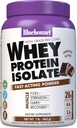 Bluebonnet Nutrition Whey Protein Isolate Powder, Whey From Grass Fed Cows, 26g de Protein, No Sugar Añadido, Gluten Free, Soy libre, kosher Dairy, 1 Lb, 14 Servings, Chocolate Flavor
