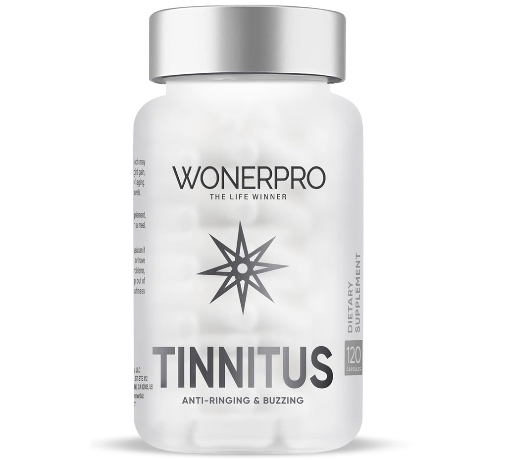 Tinnitus Relief for Ringing Ears, 120 Capsules Ear Health Vitamins Supports Hearing Loss and Reduce Ring in The Ears for Men &amp; Women