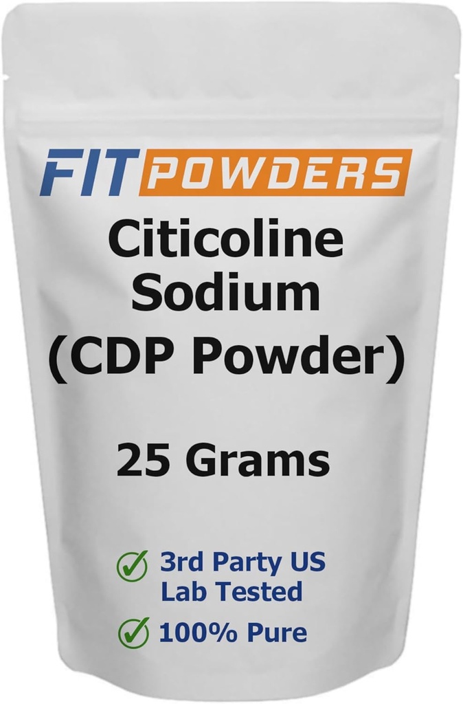 Citicoline Powder, CDP Choline Powder Pure with Scoop, Non-GMO, Cognitive Supplement for Memory and Learning (25 Grams)