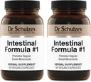 Fórmula Intestinal del Dr. Schulze #1 - Suplemento del Movimiento Bowel para el apoyo a la salud del colon - Bloqueo y estreñimiento Ayuda - Limpieza intestinal - All-Natural - Planta-Basado - Vegan - 90 Conde (2 Pack)