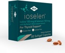 Ioselen - Suplemento de soporte de tiroides – 100 mcg Selenium, 100 mcg Iodine, 5mg BioPerine - 30 cápsulas de gel blando para aumentar la biodisponibilidad y absorción - libre de gluten, libre de lactosa, libre de azúcar, no GMO