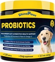 Probióticos para perros - Probióticos para perros para la salud digestiva, prebióticos, enzimas, fibra y Omega-3 con vitaminas para promover la salud intestinal, apoyar la inmunidad, alergias y picazón de la piel, 120 bits