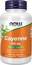 NOW Foods Supplements, Cayenne (Capsicum annuum) 500 mg, Herbal Support, 100 Veg Capsules