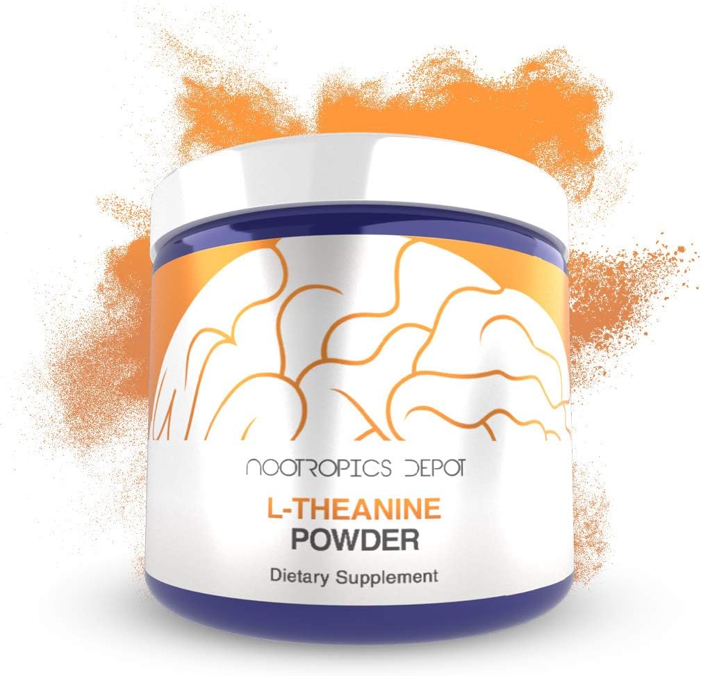 Nootropics Depot L-Theanine Powder 125 Grams ← Promueve Relajación Silencioso Apoyos Niveles de estrés saludables + Ciclos de sueño Silencio promueve Función Cognitiva + Focus Silencioso Aminoácidos Suplemento