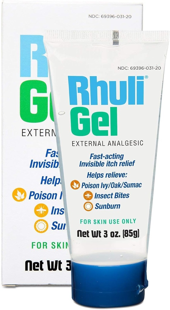 Anti-Itch Gel para Sunburn, Mosquitos, Bug Bites, Poison Ivy, Poison Oak Relief - Tratamiento de enfriamiento analgésico para el uso de la piel tópica - 3 Oz Tube