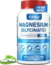 Airboy Magnesium Glycinate 200 mg, Mejor Magnesio Glycinate para el sueño, 120 cápsulas pequeñas veganas, alta absorción Soporte Relajación, sueño y calma Mood, no GMO y sin gluten