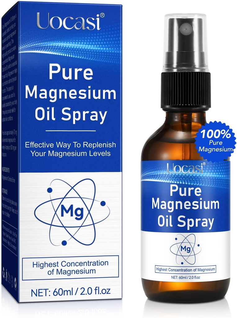 Aceite de Magnesio para Pies, Puro Aceite de Magnesio, Nourish La piel, Poros de Unclog, Pérdida de Pelo Aliviado, 2 Oz