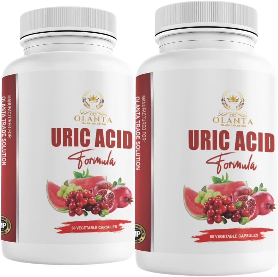 Genérico Herbal Uric Acid - URIC Acid Complex - Soporte Conjunto, Agua Retención Pills for Women, Milk Thistle Suplemento, Tart Cherry, Beans verdes de café, Ácido cítrico, semillas celeosas, granada - 2 B