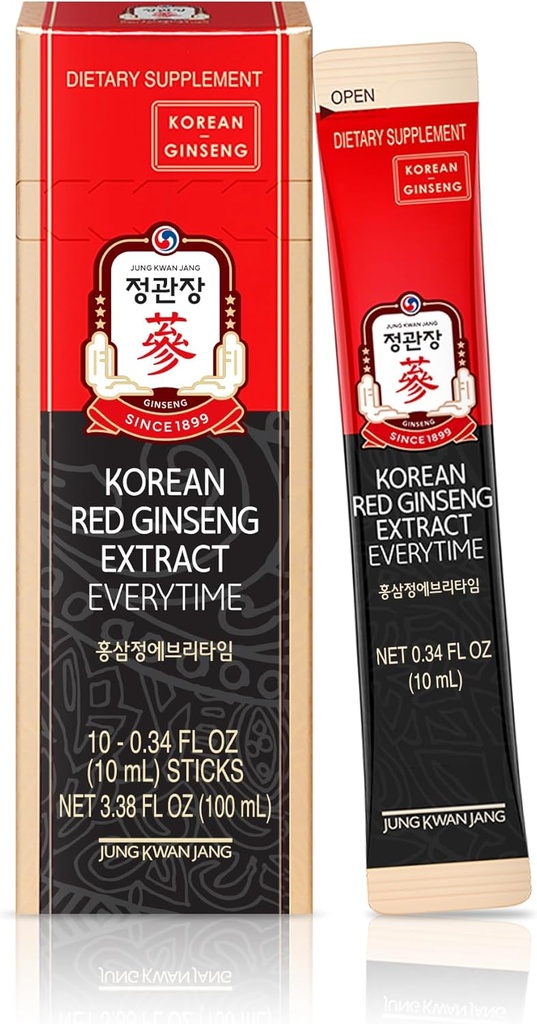Jung Kwan Jang Coreano Red Ginseng Extracto Cada vez 3000mg ← Sugar Free Energy Suplemento, Ginseng Tea, Ginseng Suplemento, Korean Food TEN Energy Boost, Stamina TEN 10 Conde