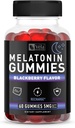 Melatonin Black Berry Gummies 5mg, Nighttime Sleep Support Chewable Suplemento  60 Conde